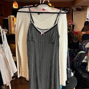 Coquette Dress, American Eagle, And H&M Sweater